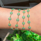 1m Copper Chain Flower Devil's Eyes Beads Chain DIY Jewelry Making
