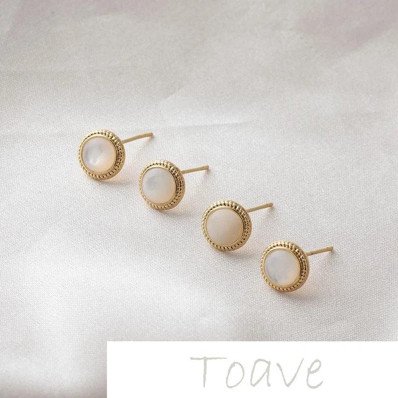 14K Gold-Plated Shell Earrings, DIY Hand-Made Material Accessories