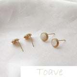 14K Gold-Plated Shell Earrings, DIY Hand-Made Material Accessories