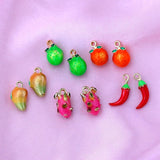 5pcs Fruit Jewelry Charms Multicolor Enamel DIY Earrings Pendants