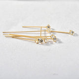 Copper Plated 18K Zircon Claw Drill T Needle Ball Needle Bead DIY Earrings