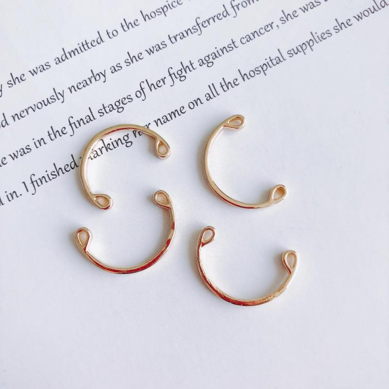 Copper Plated Double Hanging Half Circle Earrings Necklace Jewelry
