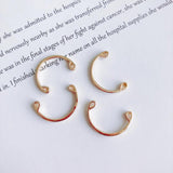 Copper Plated Double Hanging Half Circle Earrings Necklace Jewelry