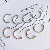 Copper Plated Double Hanging Half Circle Earrings Necklace Jewelry