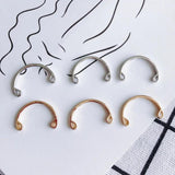 Copper Plated Double Hanging Half Circle Earrings Necklace Jewelry