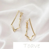 14K Gold-Clad Triangle Silver Needle Ear Buckle DIY Earrings