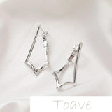 14K Gold-Clad Triangle Silver Needle Ear Buckle DIY Earrings