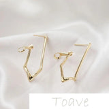 14K Gold-Clad Triangle Silver Needle Ear Buckle DIY Earrings