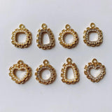 Pearl Inlaid Love Round Pendant Earrings DIY Jewelry Accessories