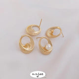 925 Silver Needle Pearl Earrings 14K Egg Shaped Pearl Preservation