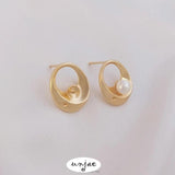 925 Silver Needle Pearl Earrings 14K Egg Shaped Pearl Preservation