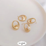 925 Silver Needle Pearl Earrings 14K Egg Shaped Pearl Preservation