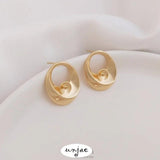 925 Silver Needle Pearl Earrings 14K Egg Shaped Pearl Preservation