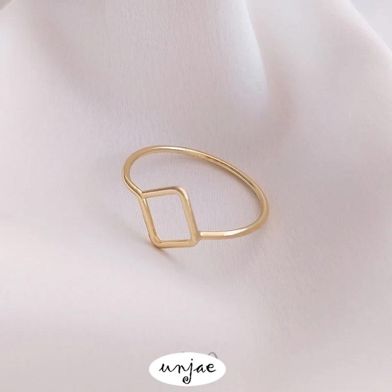 14K Geometric Hand-Wound Base Ring, DIY Preservation Support Ring