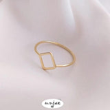14K Geometric Hand-Wound Base Ring, DIY Preservation Support Ring
