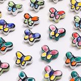 Hand-painted Ceramic Butterfly Beaded DIY Earrings Bracelet Necklace