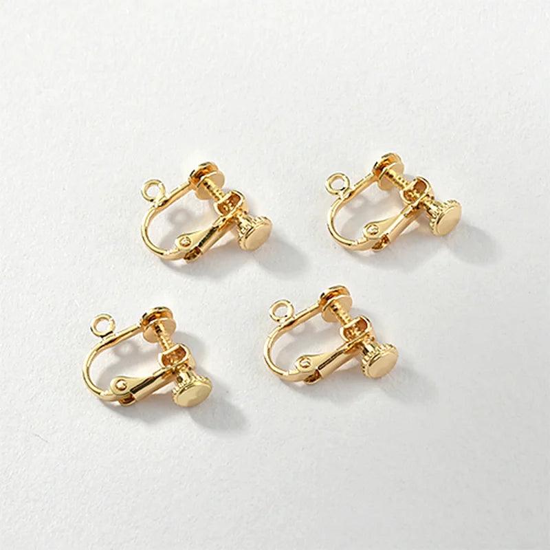 Copper-Plated 18k Real Screw Earring Clips DIY Basic Materials