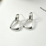 18k Plated Geometric Silver Needle Earrings DIY Accessories