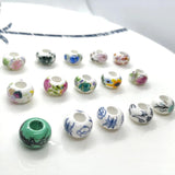 20pcs Lampwork Ceramic Beads 9*14mm Flower Porcelain DIY Jewelry Making
