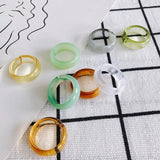 Colorful Translucent Resin Adjustable Ring Jewelry Accessories