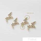 2pcs 14K Butterfly Link Hanging DIY Necklace Ear Stud Bracelet Accessories