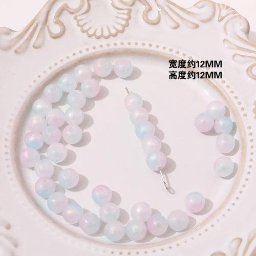 Gradient Powder Round Beads DIY Earrings Bracelets Necklace Accessories