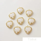 4pcs Lace Heart Pendant DIY Copper Material Electroplated Accessories