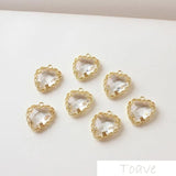 4pcs Lace Heart Pendant DIY Copper Material Electroplated Accessories