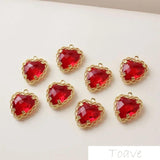 4pcs Lace Heart Pendant DIY Copper Material Electroplated Accessories