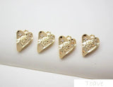 2pcs Zircon Crooked Heart Love Pendant DIY Earrings Accessories
