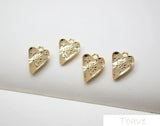 2pcs Zircon Crooked Heart Love Pendant DIY Earrings Accessories