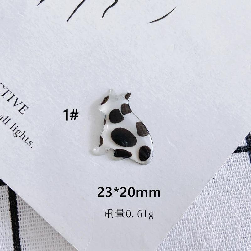Acrylic Resin Pendant Cartoon Cat Bear Fruit Drink DIY Hole Small Hanging