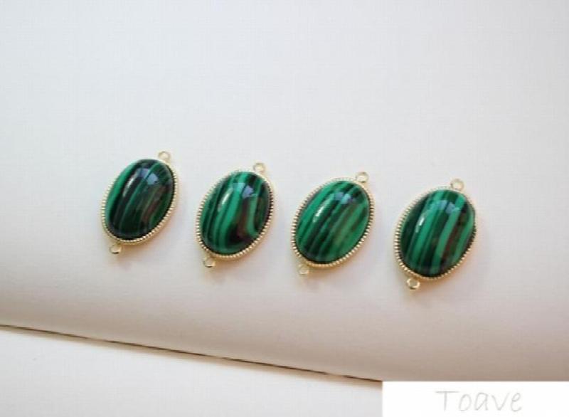 6pcs Oval Pendant Natural Synthetic DIY Accessories Earrings