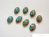 6pcs Oval Pendant Natural Synthetic DIY Accessories Earrings