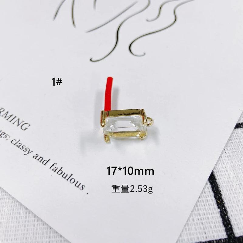 Geometric Zircon Inlaid Earrings DIY Jewelry Making