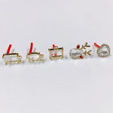Geometric Zircon Inlaid Earrings DIY Jewelry Making