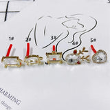 Geometric Zircon Inlaid Earrings DIY Jewelry Making