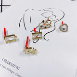 Geometric Zircon Inlaid Earrings DIY Jewelry Making