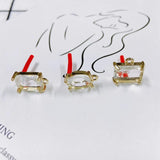 Geometric Zircon Inlaid Earrings DIY Jewelry Making