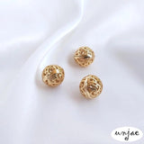 14K Flower Ball Beads Necklace Accessory DIY Hanging Beads Hollow Round