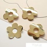4pcs Copper Plating Flowers Pendant DIY Earrings Necklace Material Accessories
