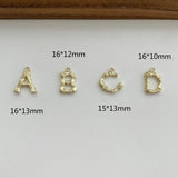 Copper Plated Letter Pendant for DIY Jewelry - 4pcs