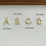 Copper Plated Letter Pendant for DIY Jewelry - 4pcs