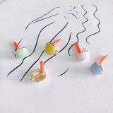 Colorful Sweet Geometric Square Alloy Earrings Material Accessories