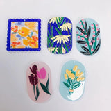Geometric Flower Embossed Acrylic Pendant for DIY Earrings