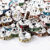 Alloy Diamonds Beads Set 8mm Spacer Beads Box Sets for Jewelry Making