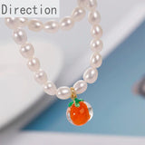 Persimmon Orange Glass Pendant DIY Necklace