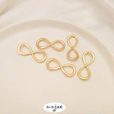 Gold-Plated 8-Shaped Buckle Link Ring Leather Cord Connection DIY Jewelry