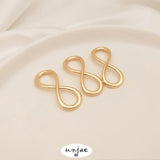 Gold-Plated 8-Shaped Buckle Link Ring Leather Cord Connection DIY Jewelry