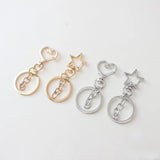 Peach Heart Star Keychain DIY Accessories Lobster Clasp Key Ring Chain